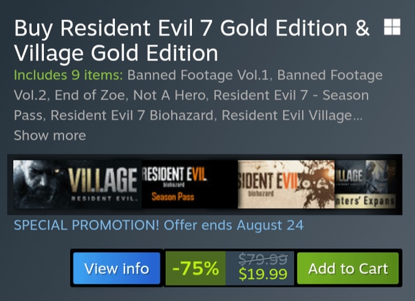 В Steam распродажи Resident Evil и игр про пиратов